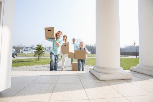 Local moving van helping with furniture transport in Beddington