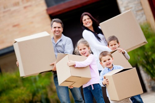 Boxes and household items being loaded for transport
