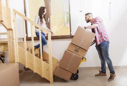 Commercial moving team handling office and retail items in Beddington
