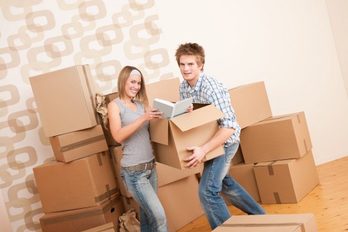 Office items prepared for a small business move